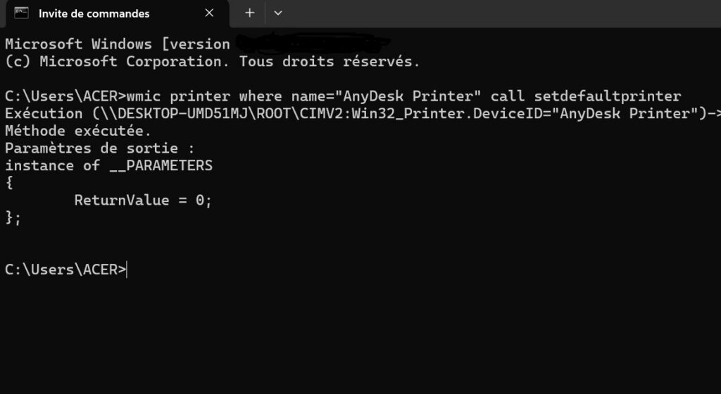 ligne de commande (CMD)